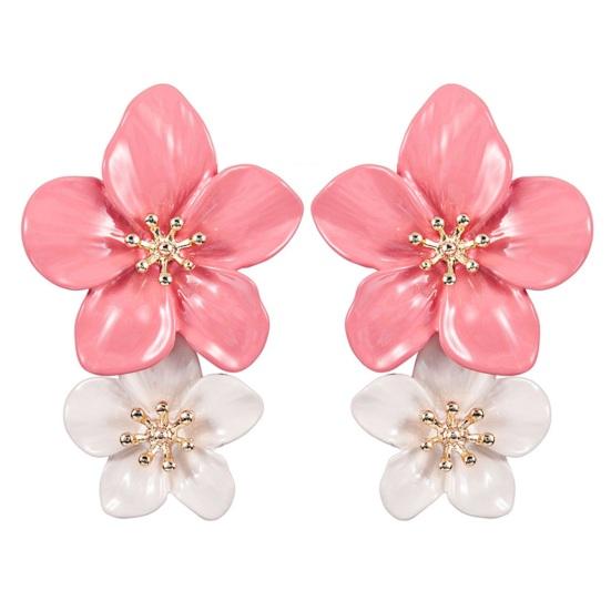 Double Painted Flower Earrings - FLY