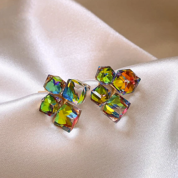 Geometric Crystal Earrings - FLY