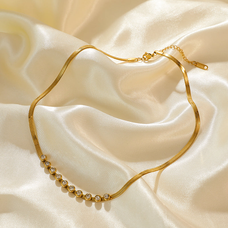 Crystal-Gold Sweetheart Necklace - FLY