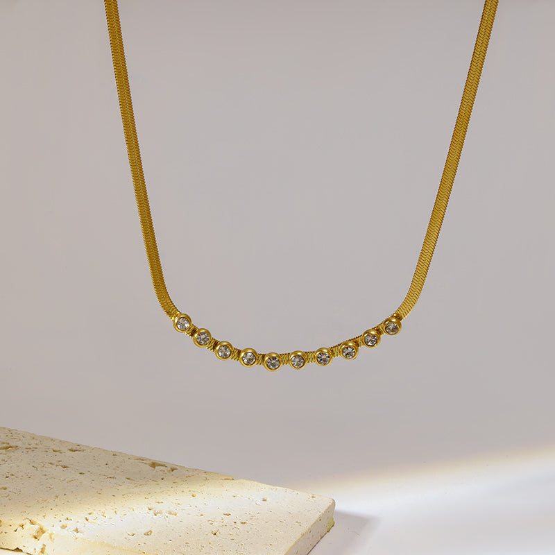 Crystal-Gold Sweetheart Necklace - FLY
