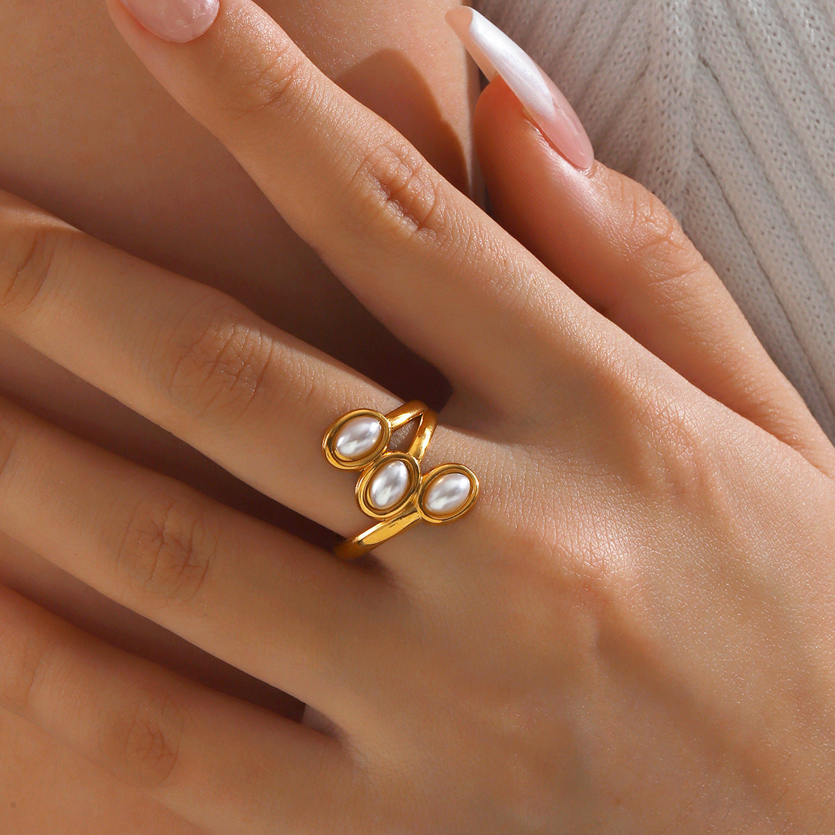 Pearl Trio Ring