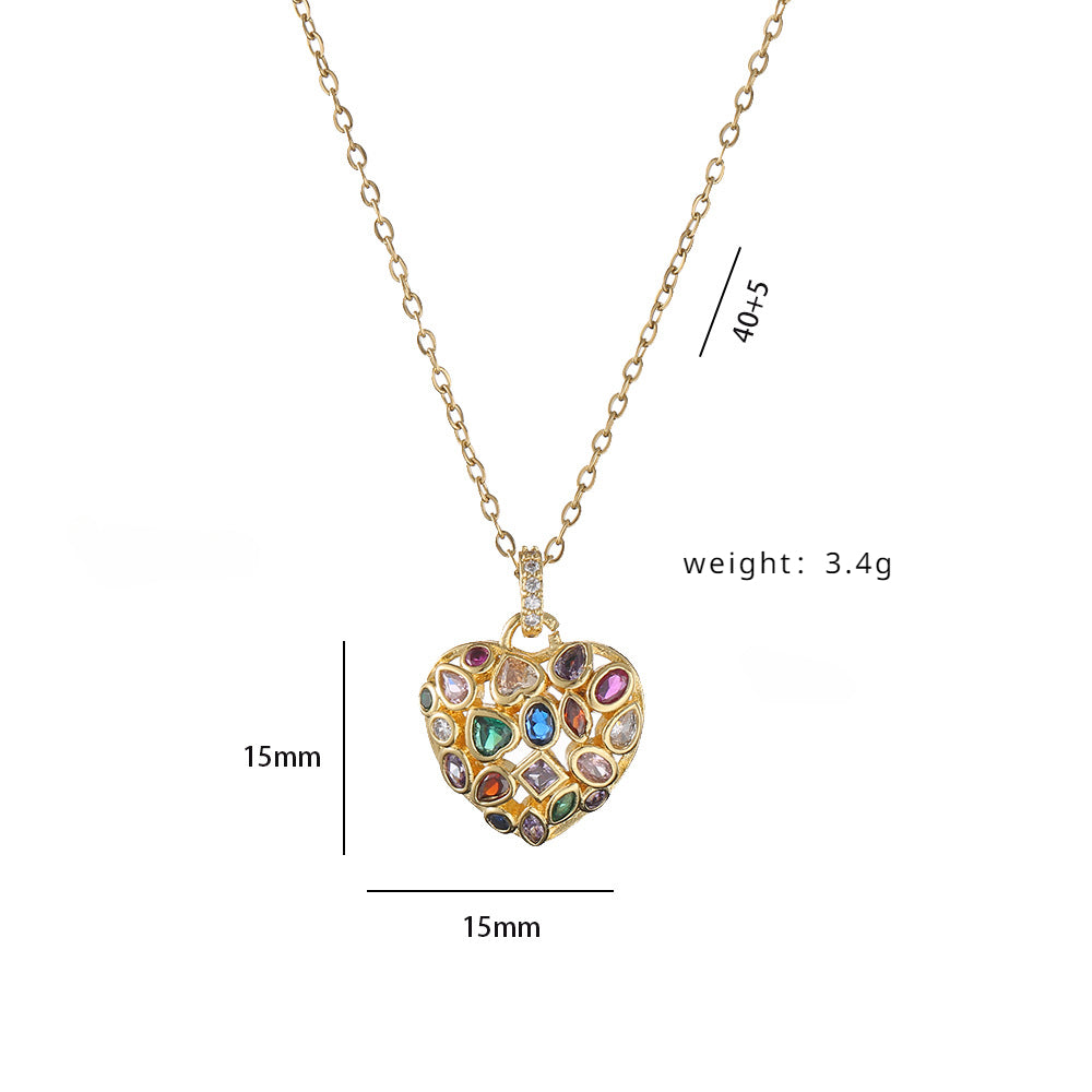 Rainbow Heart Necklace