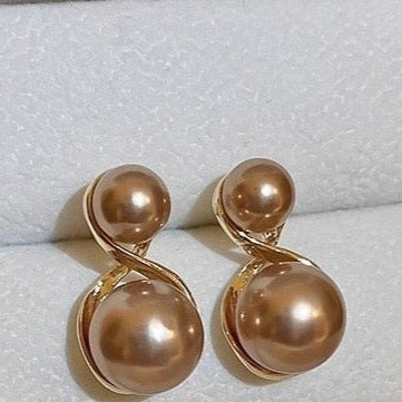 Champagne Double Pearl Earrings - FLY