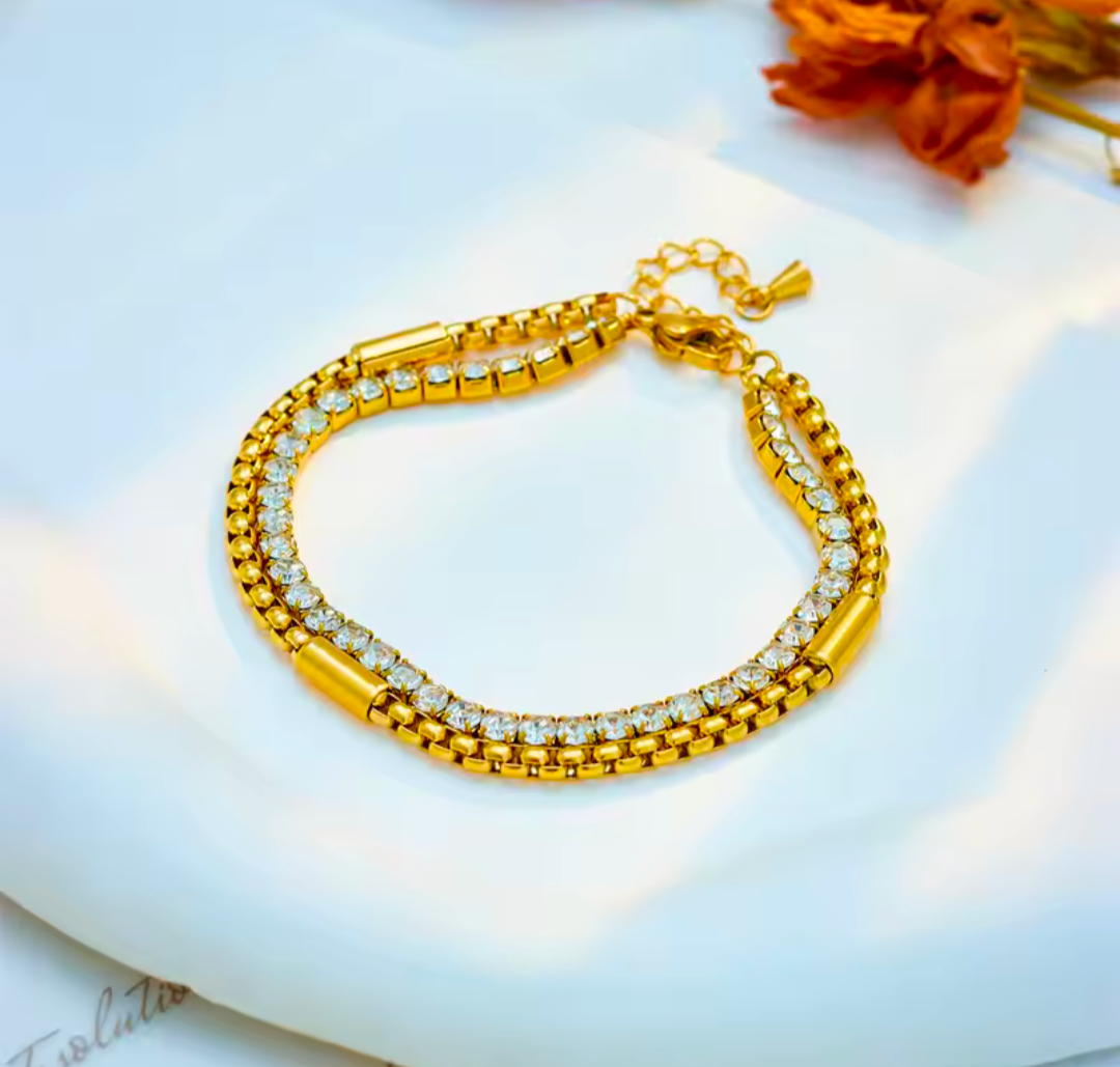 Double Row Crystal Bracelet