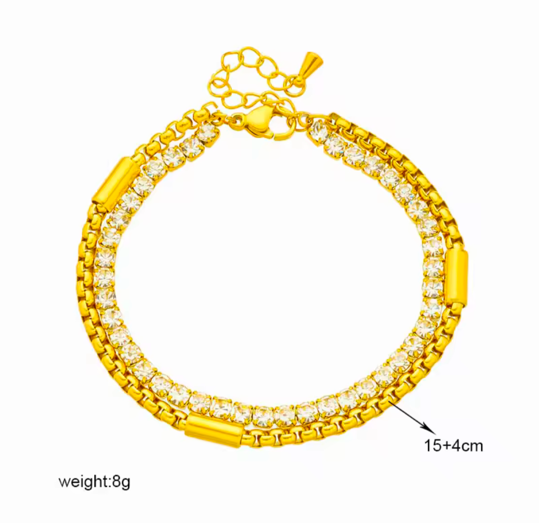 Double Row Crystal Bracelet