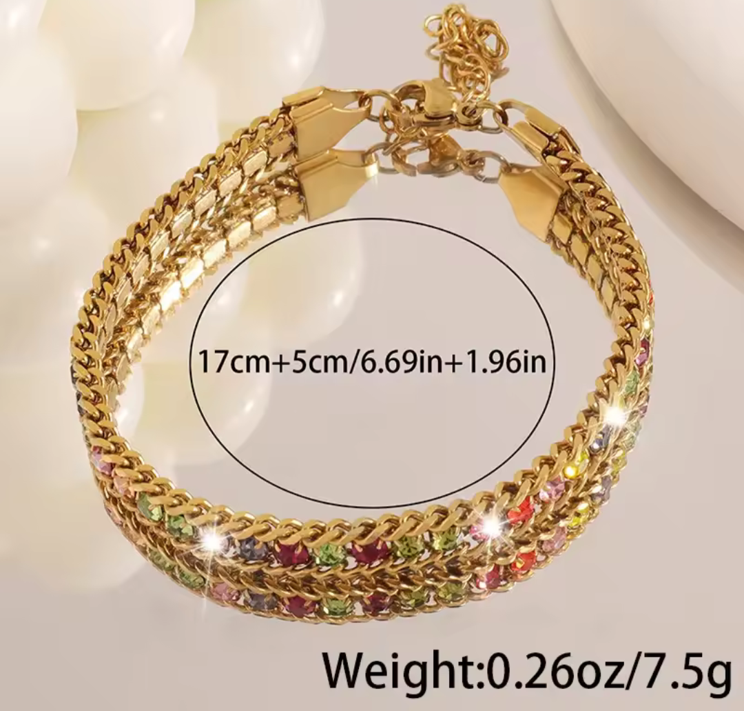 Gemstone Cascade Bracelet