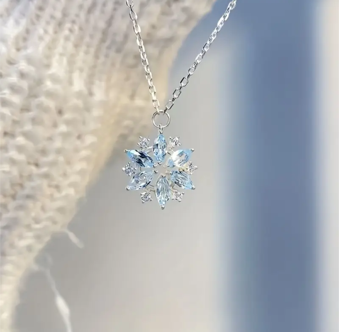 Aqua Flower Necklace