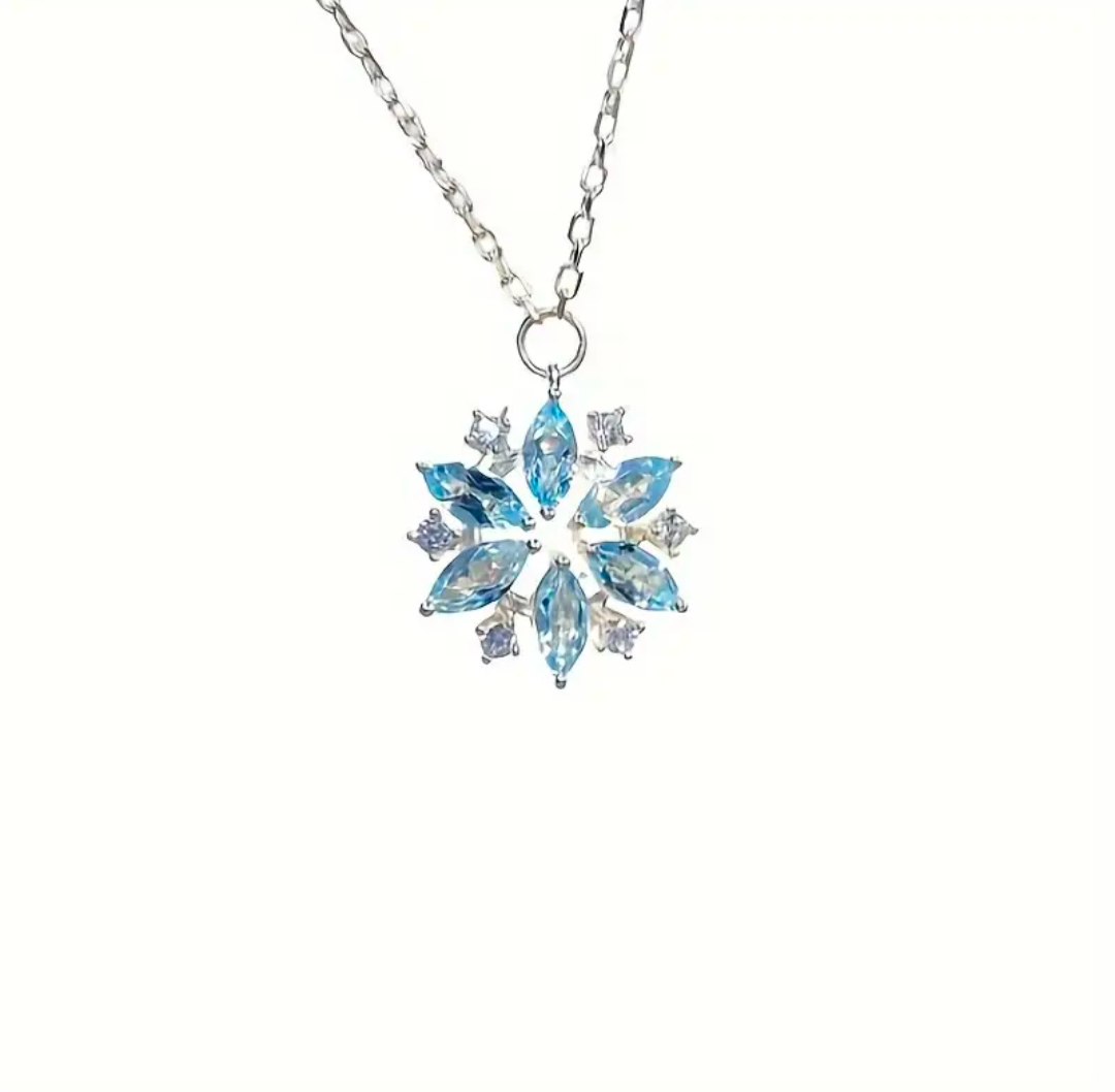 Aqua Flower Necklace