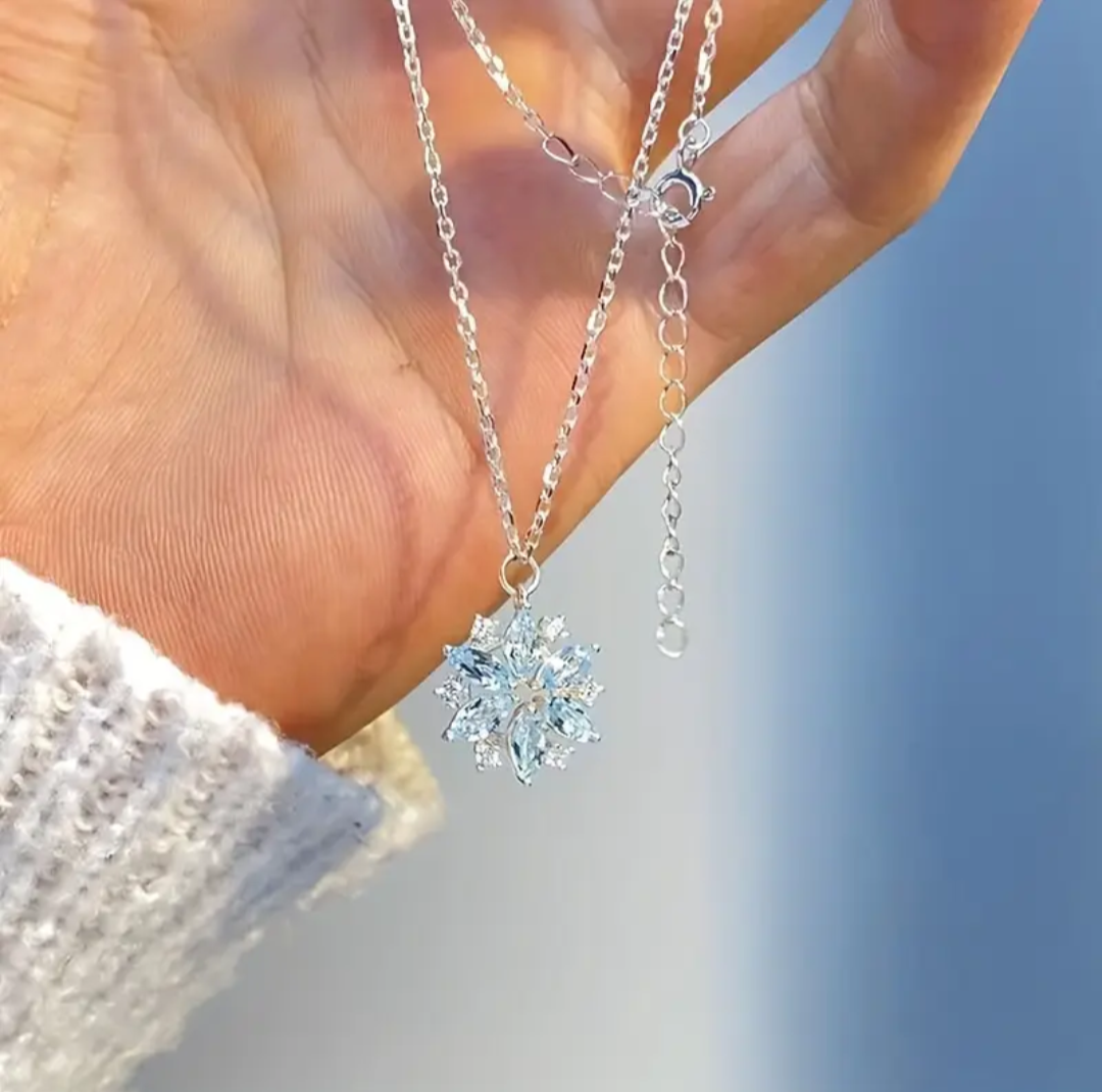 Aqua Flower Necklace