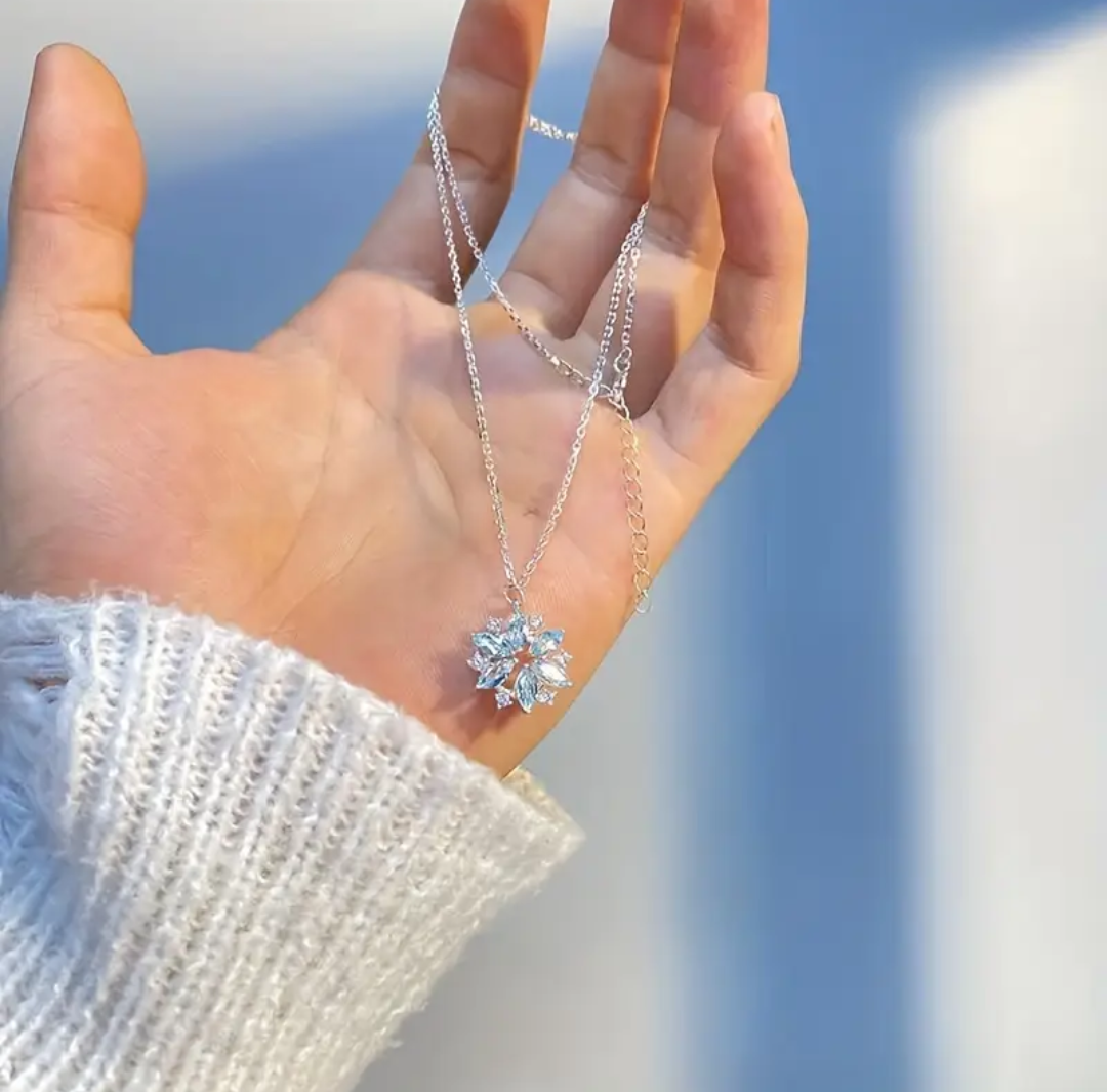 Aqua Flower Necklace