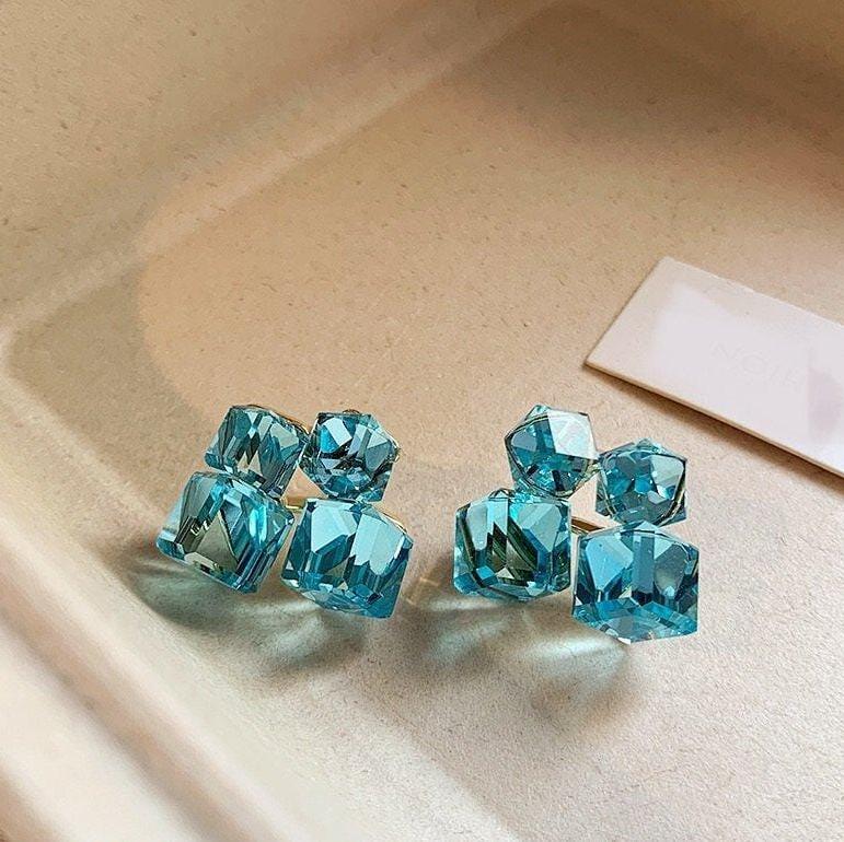 Smoky Crystal Earrings - FLY