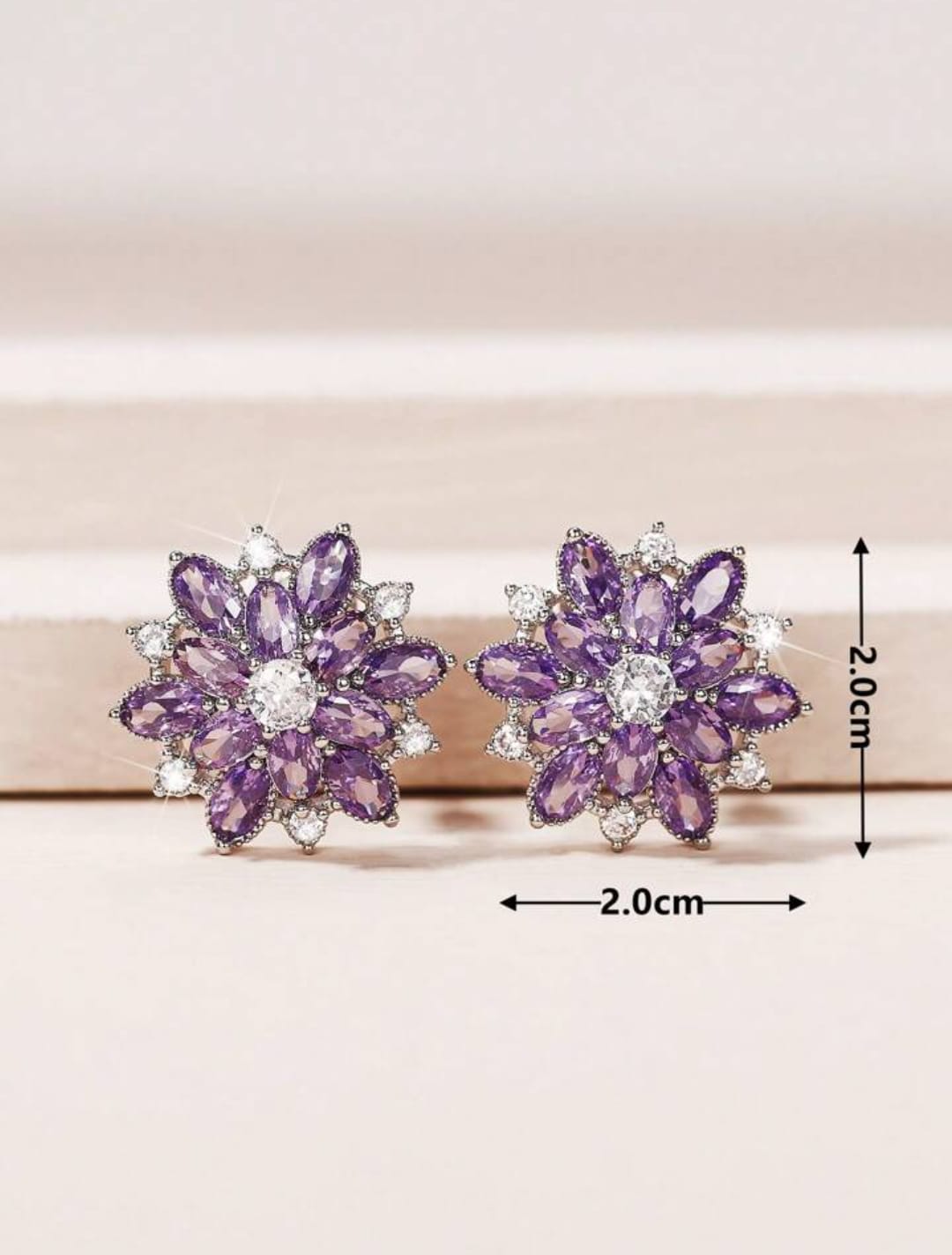 Double Flower Stud Earrings - FLY