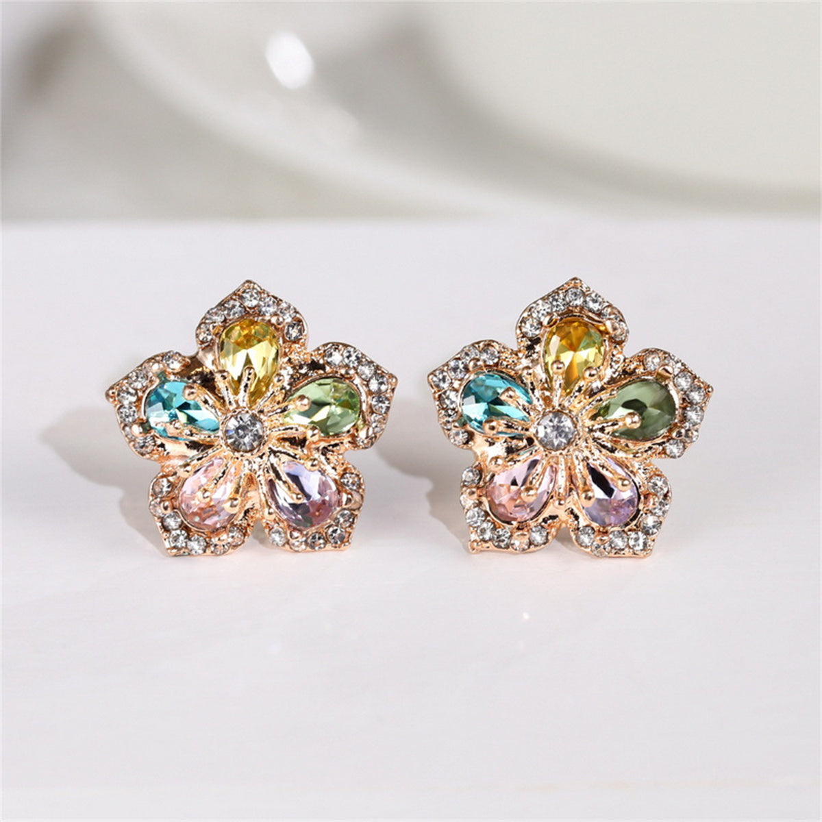 Rainbow Flower Earrings