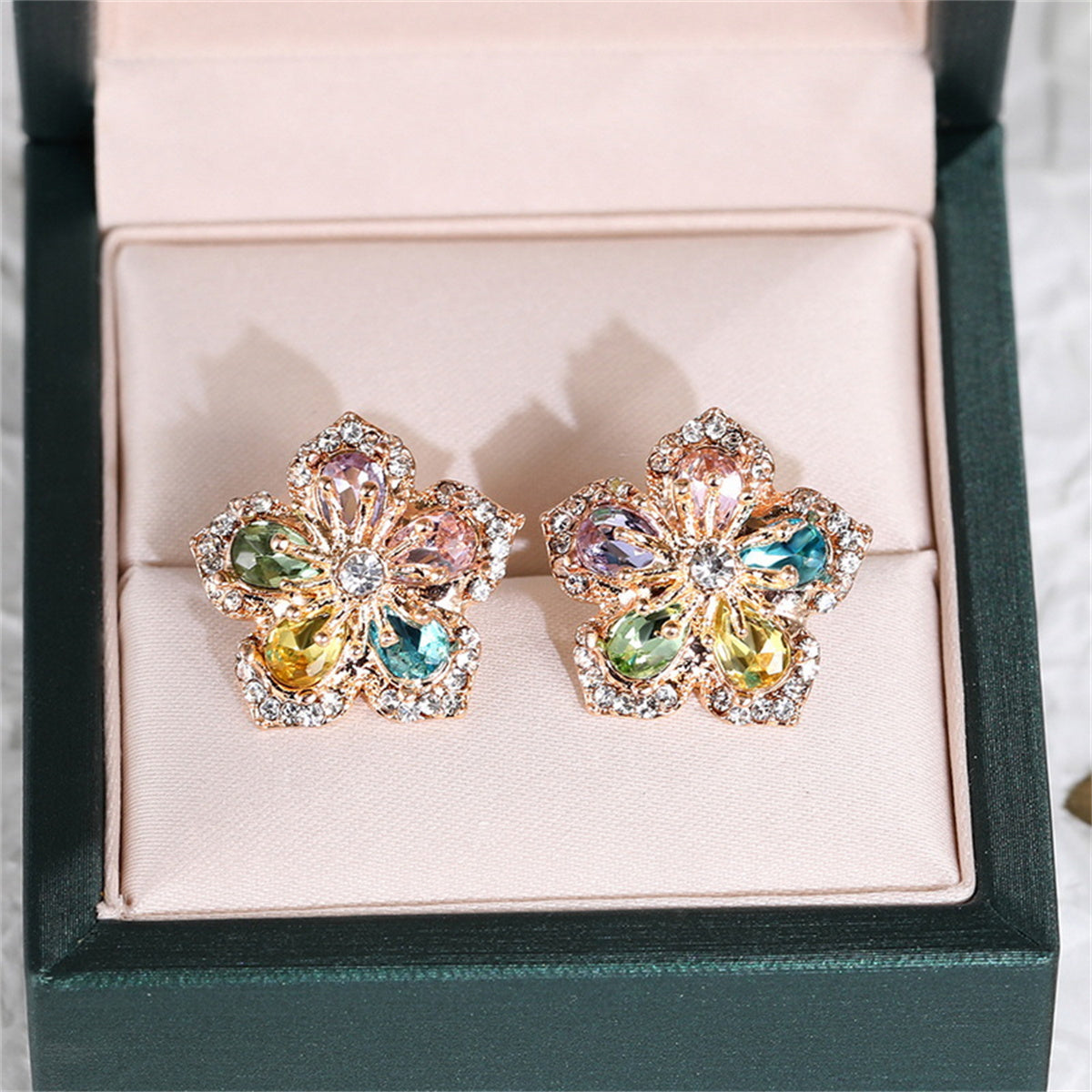 Rainbow Flower Earrings