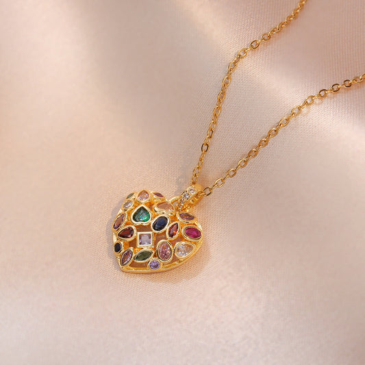 Rainbow Heart Necklace