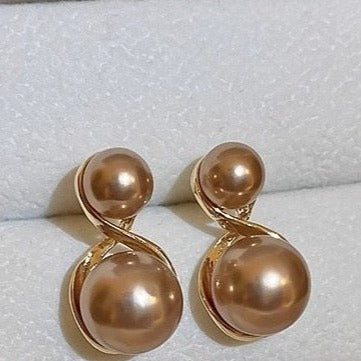 Champagne Double Pearl Earrings