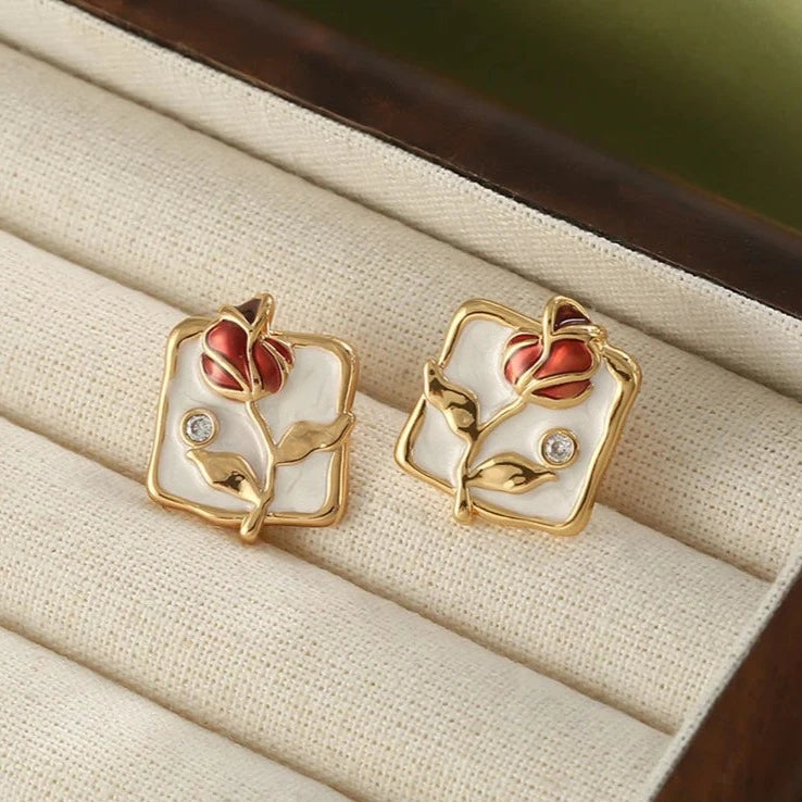 French Rose Studs