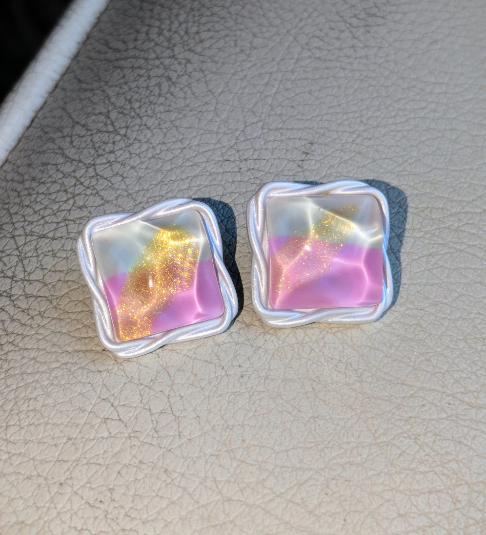 Cotton Candy Studs