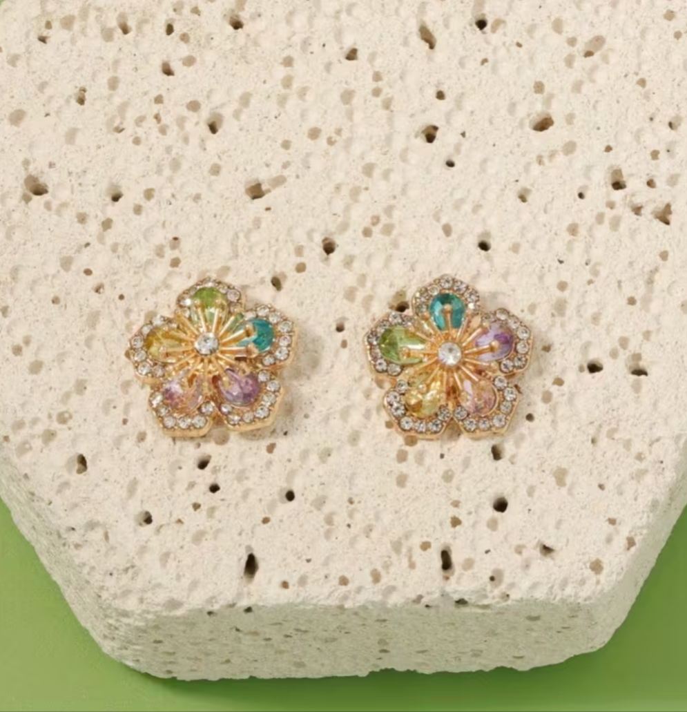 Rainbow Flower Earrings