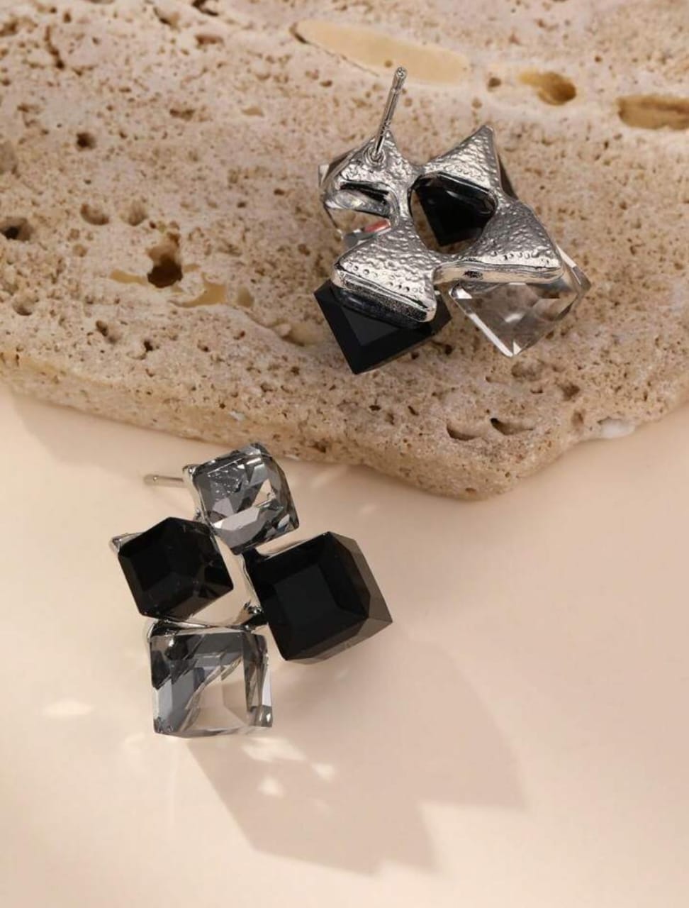 Smoky Crystal Earrings - FLY