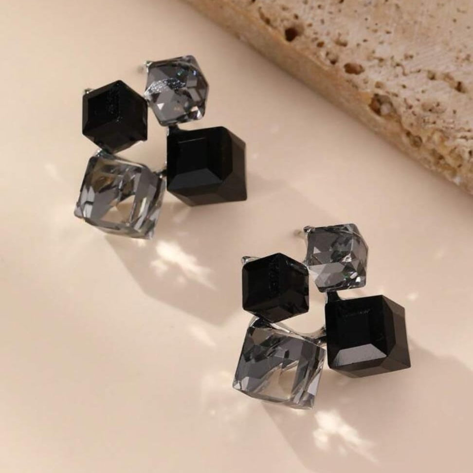 Smoky Crystal Earrings - FLY