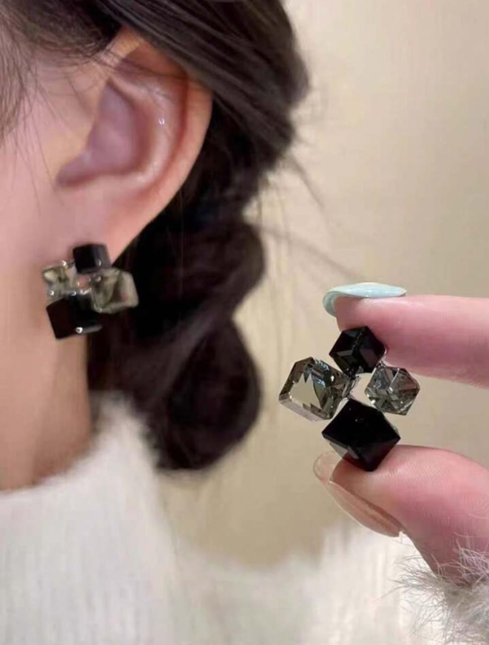Smoky Crystal Earrings - FLY