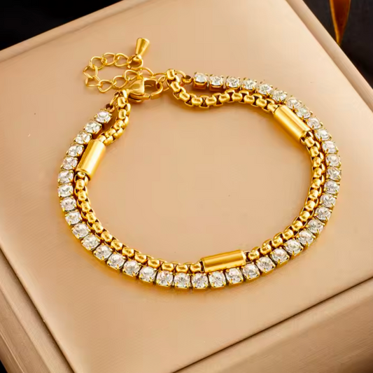 Double Row Crystal Bracelet