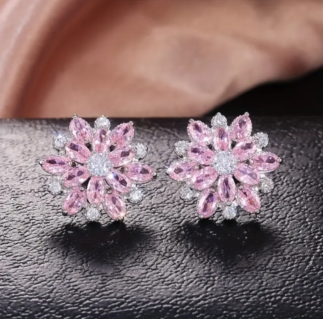 Double Flower Stud Earrings
