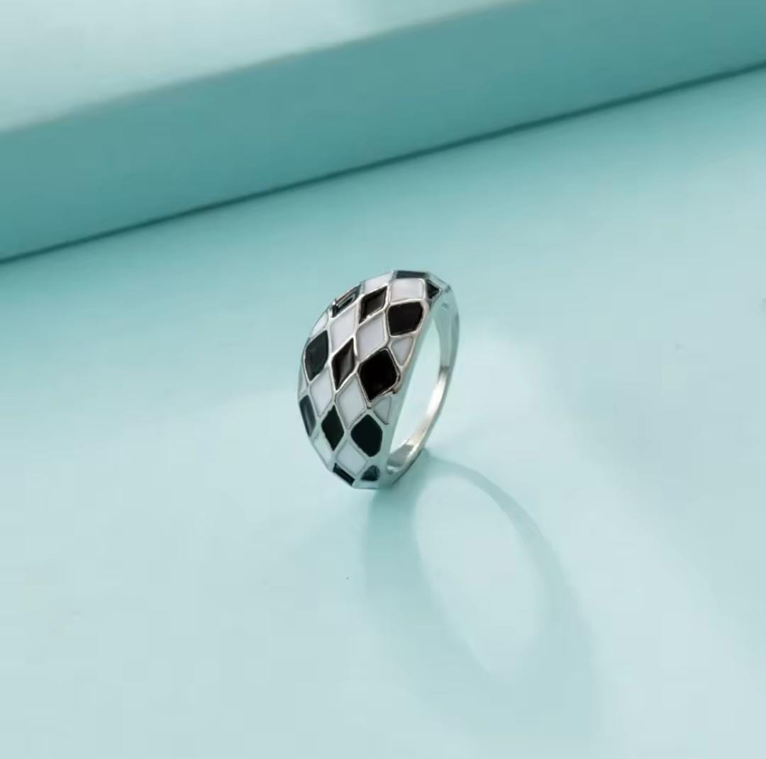 Checker Charm Ring