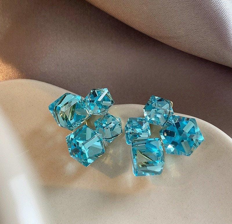 Aqua Crystal Earrings