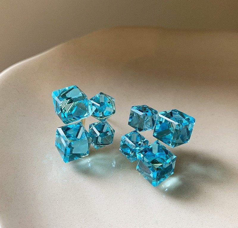 Aqua Crystal Earrings