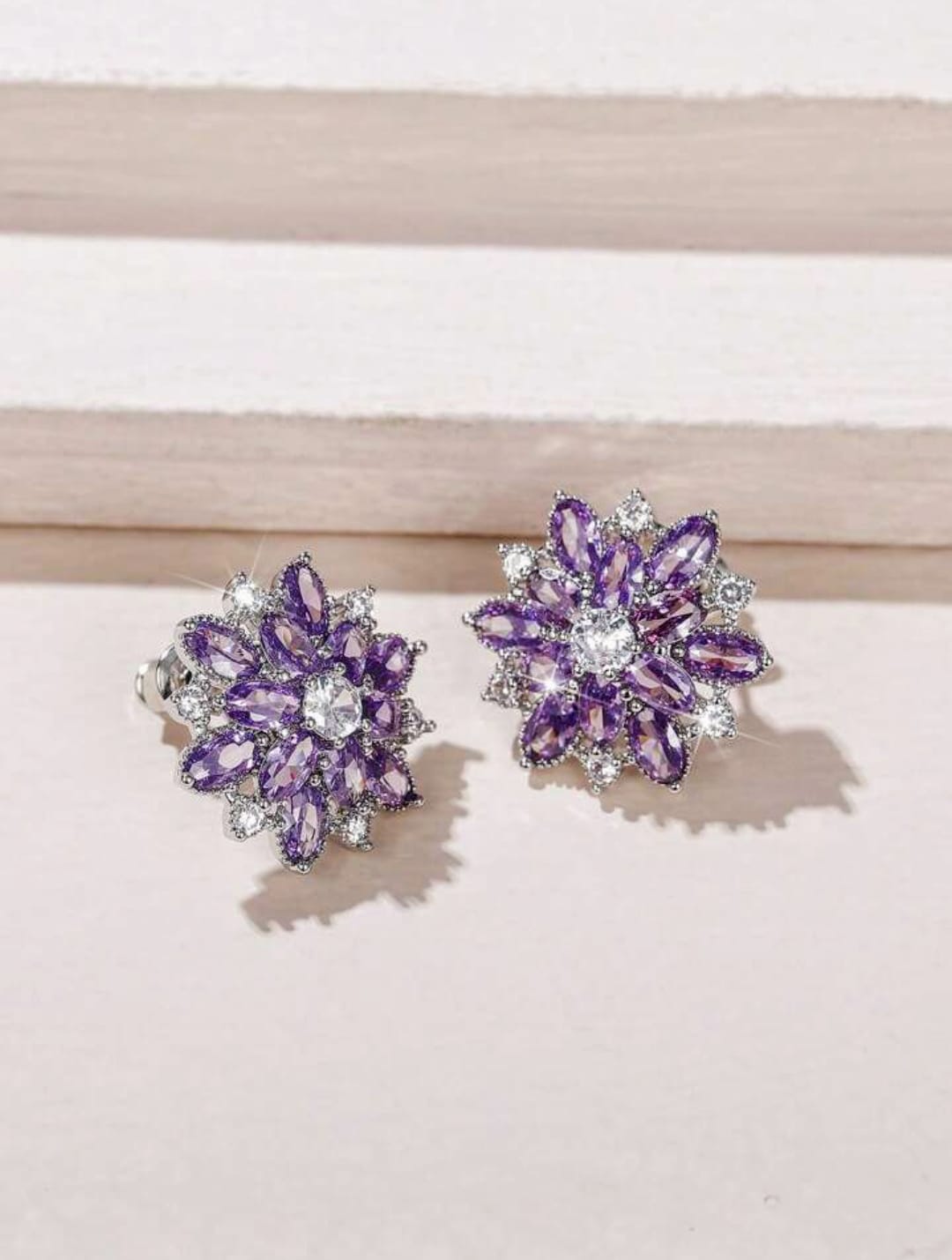 Double Flower Stud Earrings