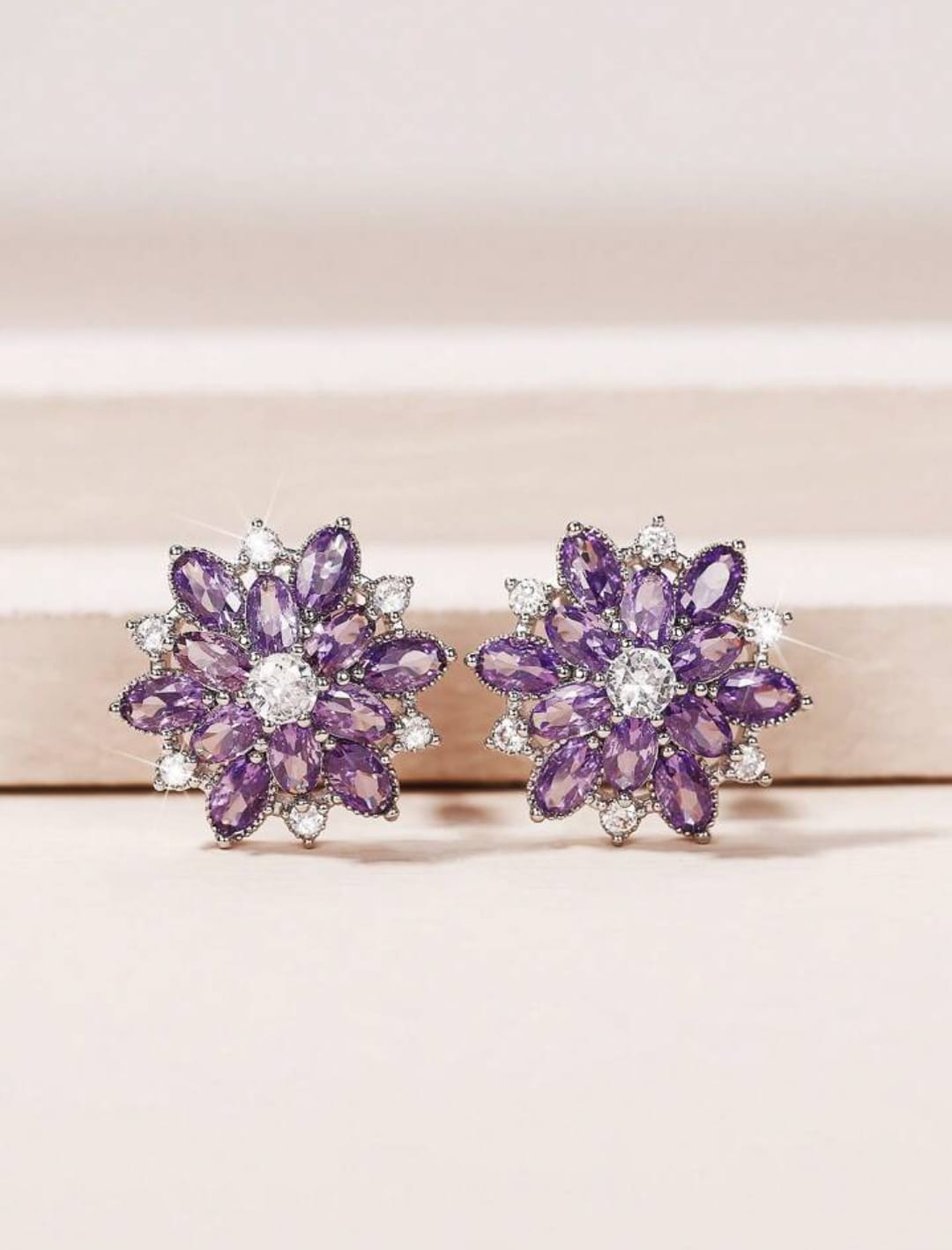 Double Flower Stud Earrings