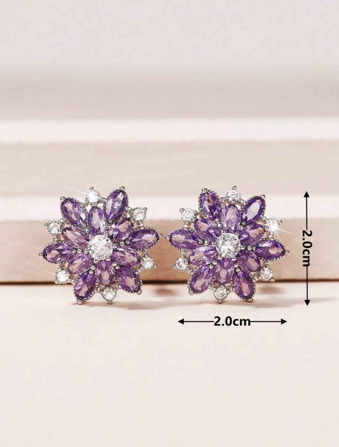 Double Flower Stud Earrings