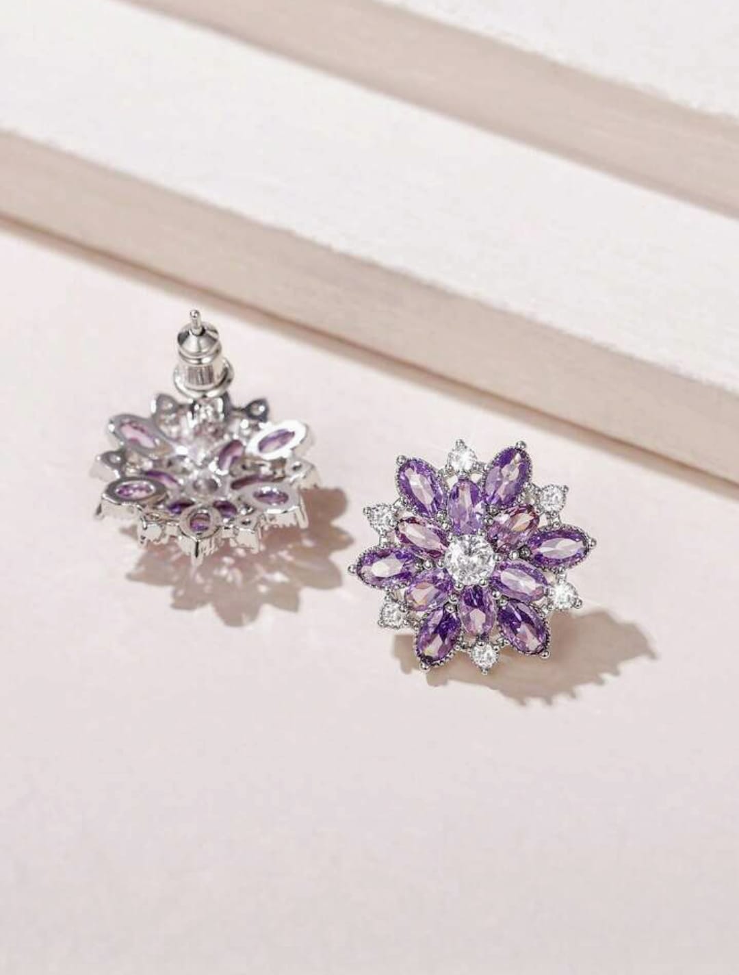 Double Flower Stud Earrings