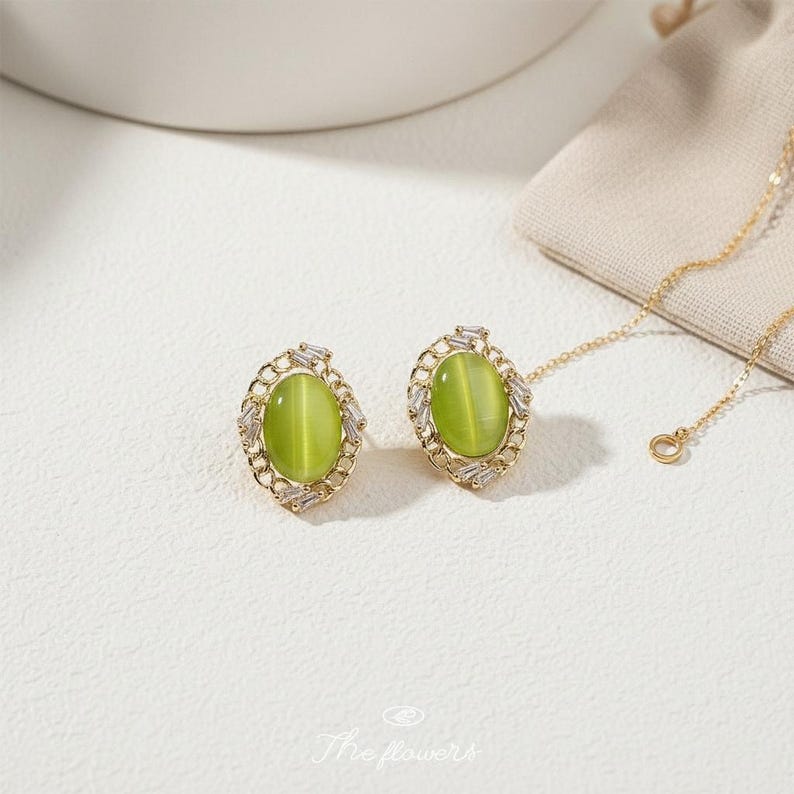 Olive Glow Studs