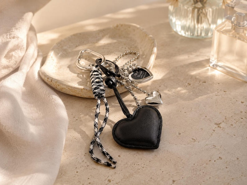 Monochrome Heart Charm