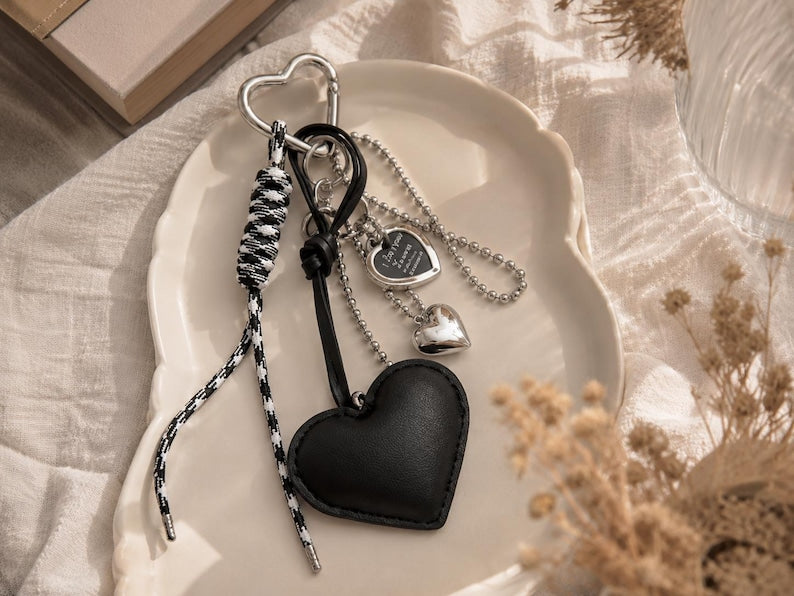 Monochrome Heart Charm