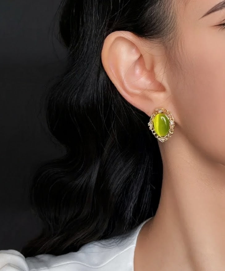 Olive Glow Studs