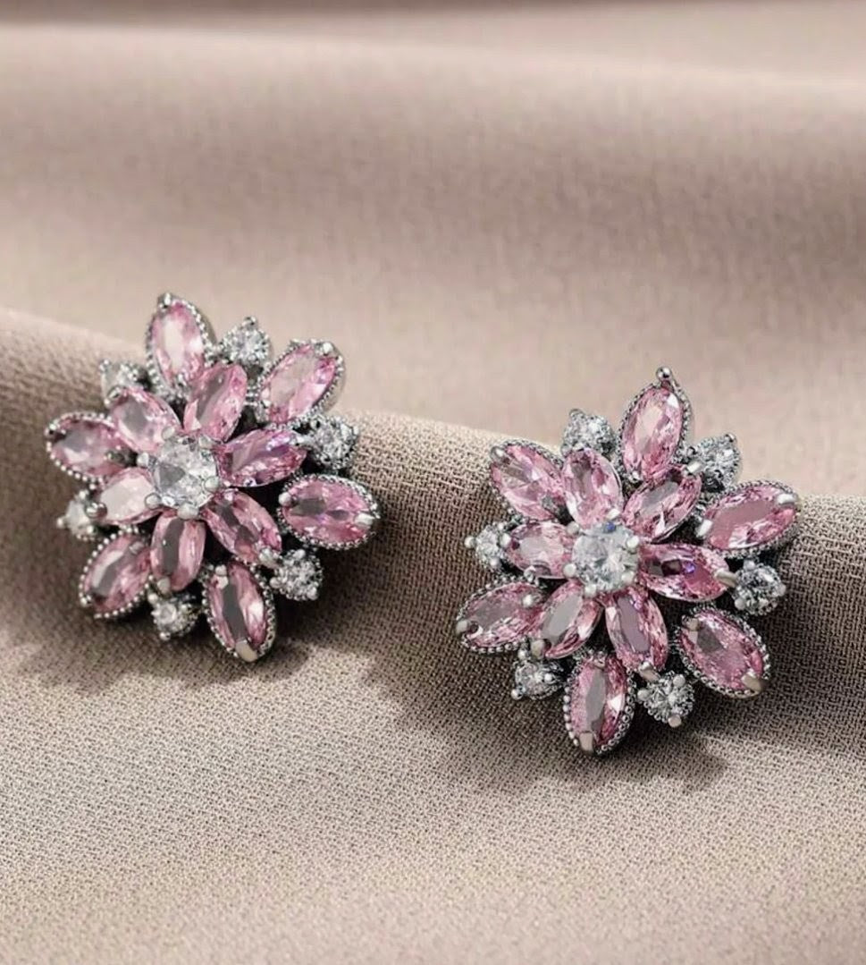 Double Flower Stud Earrings