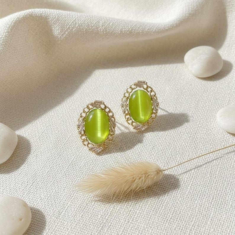 Olive Glow Studs