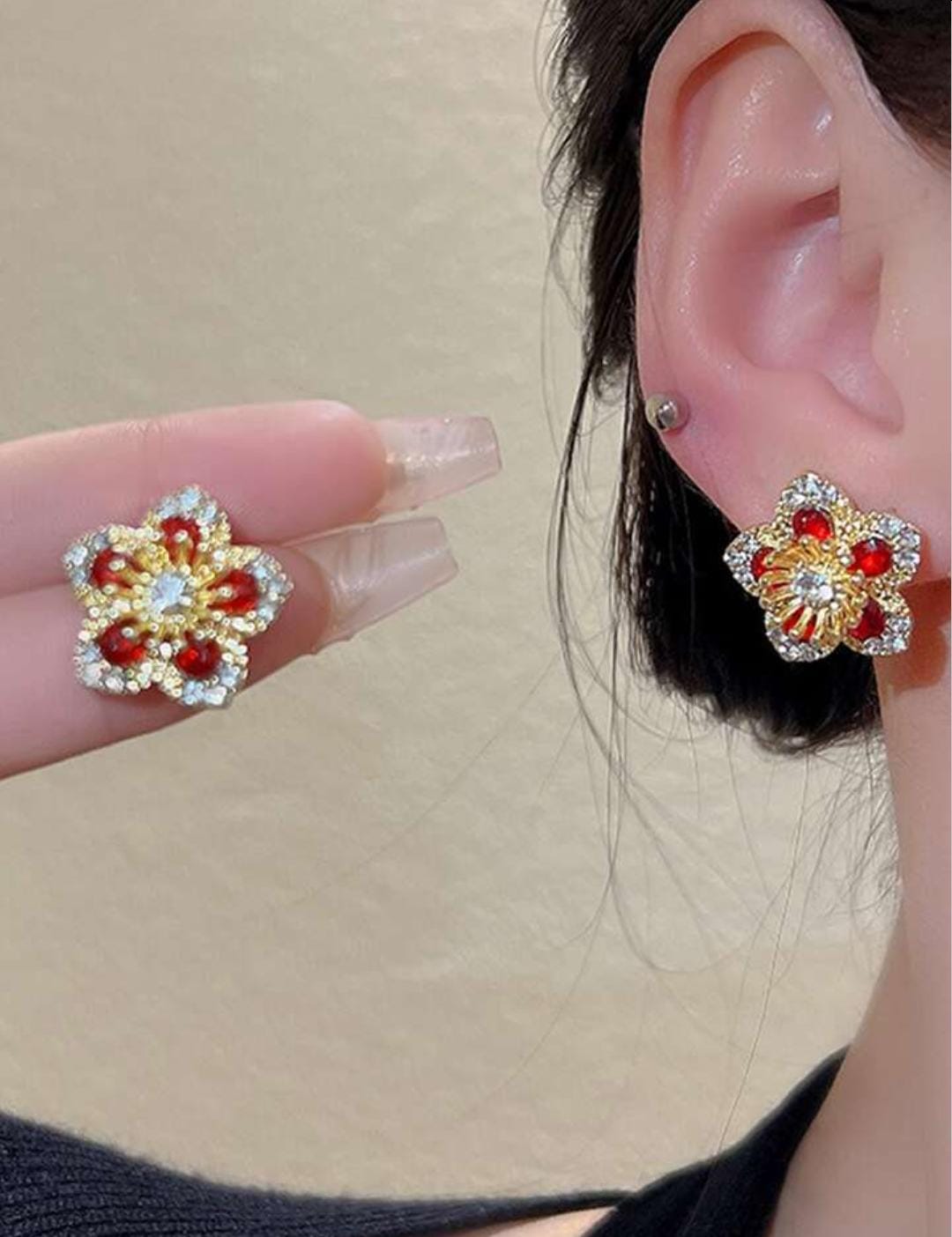 Rainbow Flower Earrings