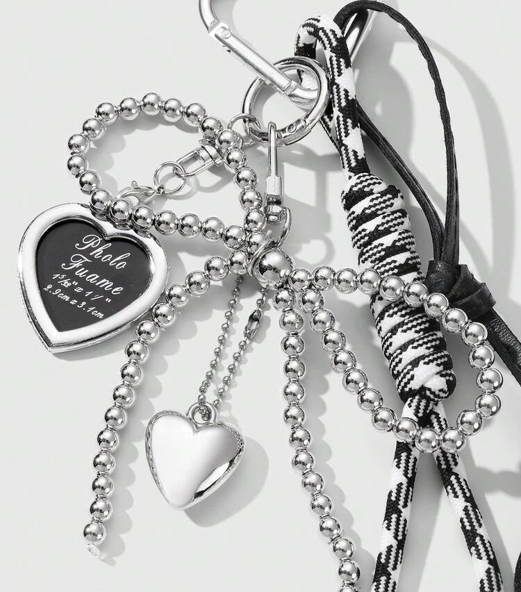 Monochrome Heart Charm
