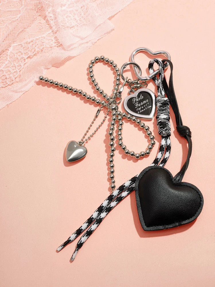 Monochrome Heart Charm