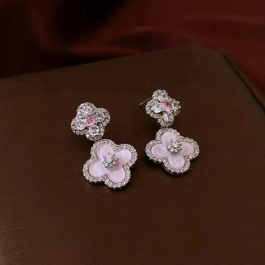 Pink Clover Earrings