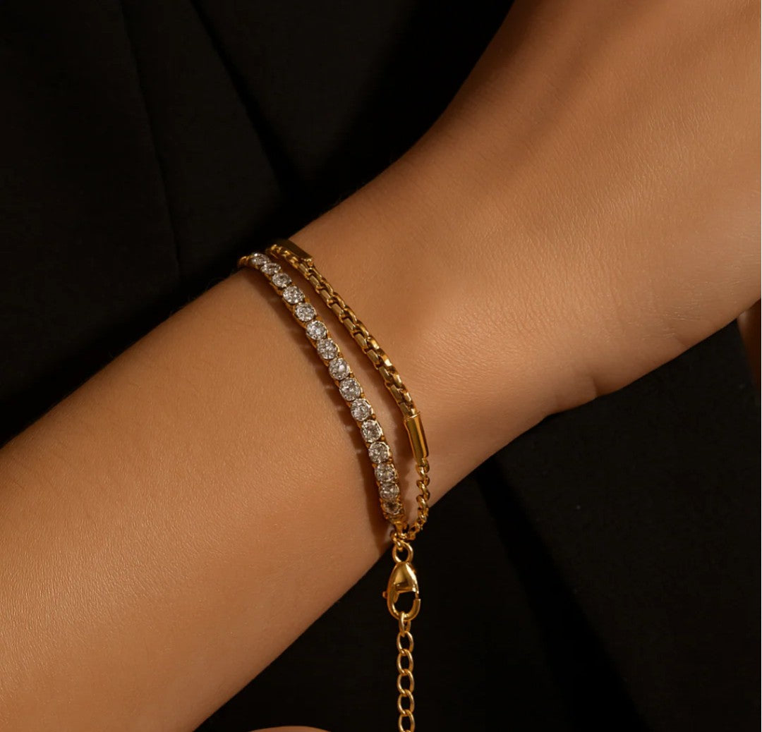 Double Row Crystal Bracelet