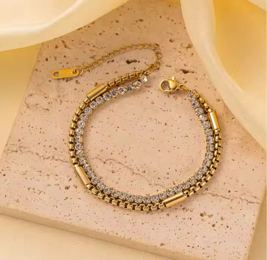 Double Row Crystal Bracelet