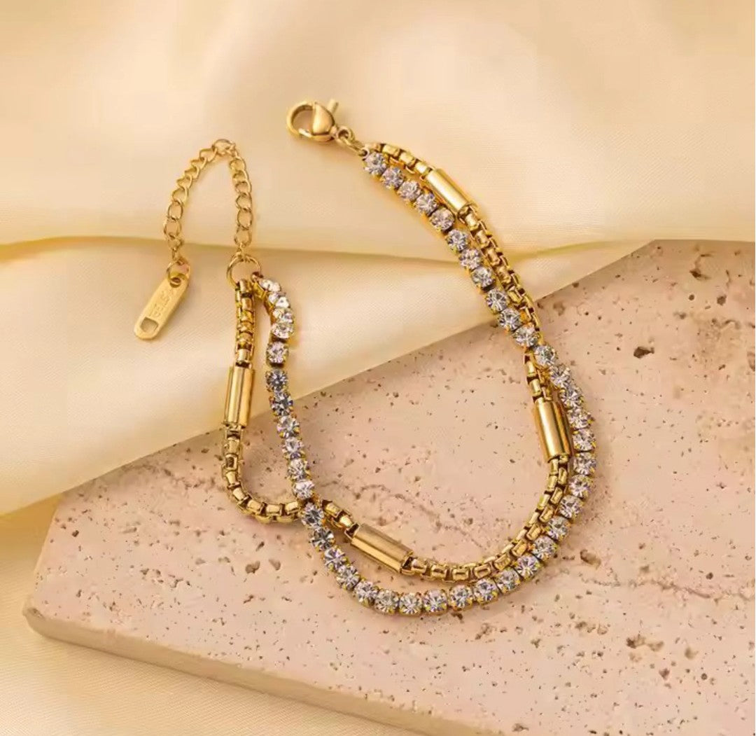 Double Row Crystal Bracelet