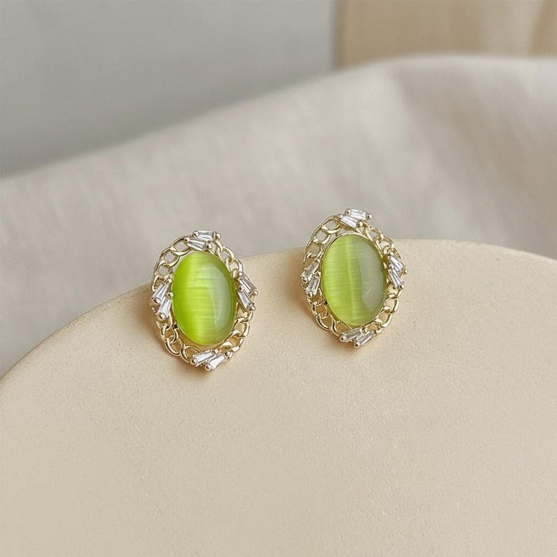 Olive Glow Studs