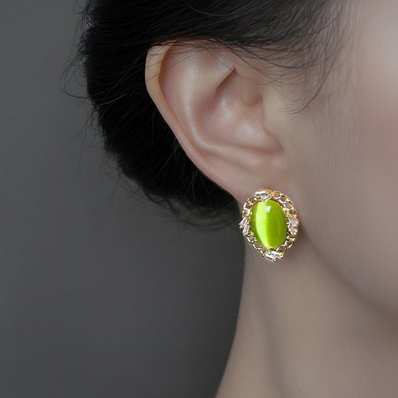 Olive Glow Studs